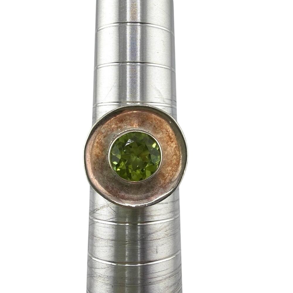 Sterling Silver Oxidized Peridot Ring Faceted Green Gemstone Artisan Jewelry 5